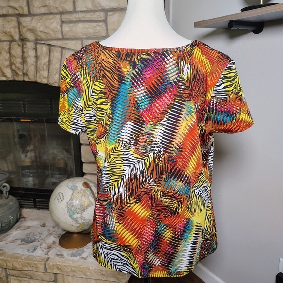 Notations Multicolor Abstract Pattern Blouse - Picture 3 of 3
